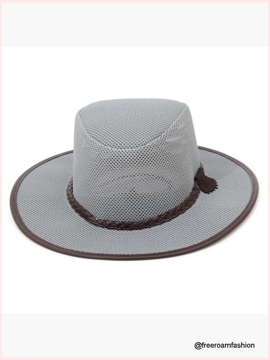 Breathable Wide Brim Cowgirl Sun Hat with Chin Strap Hollow Out main image 6